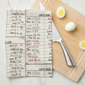 Sammlung der alten Bibliothekskarte Geschirrtuch (Viertel Falte)