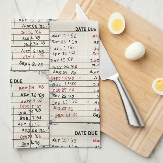 Sammlung der alten Bibliothekskarte Geschirrtuch (Viertel Falte)