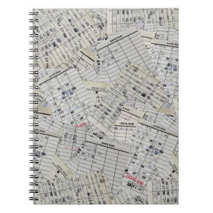 Sammlung der alten Bibliothekskarte Notizblock