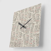 Sammlung der alten Bibliothekskarte Quadratische Wanduhr (Winkel)