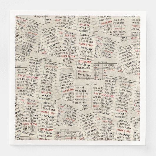 Sammlung der alten Bibliothekskarte Serviette (Vorderseite)