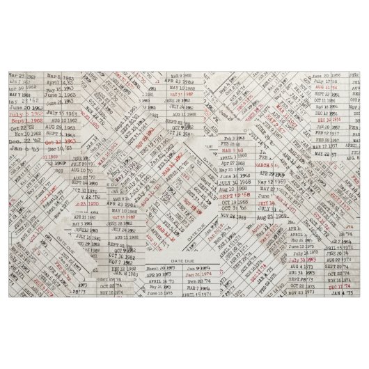 Sammlung der alten Bibliothekskarte Stoff (Yard (91,4 cm))