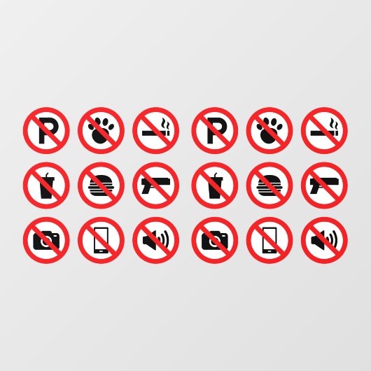 Sammlung der verbotenen Gebrauchstür Fensteraufkleber (Blatt)