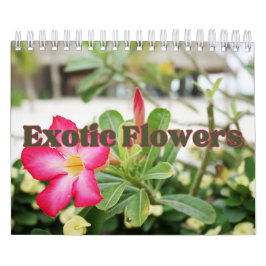 Sammlung exotischer Blume zeigt Wandkalender