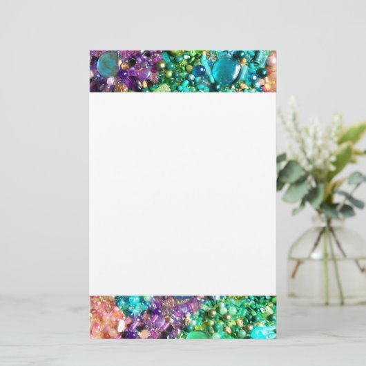Sammlung farbenfroher Perlen Briefpapier (Stehend Vorderseite)