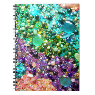 Sammlung farbenfroher Perlen Notizblock