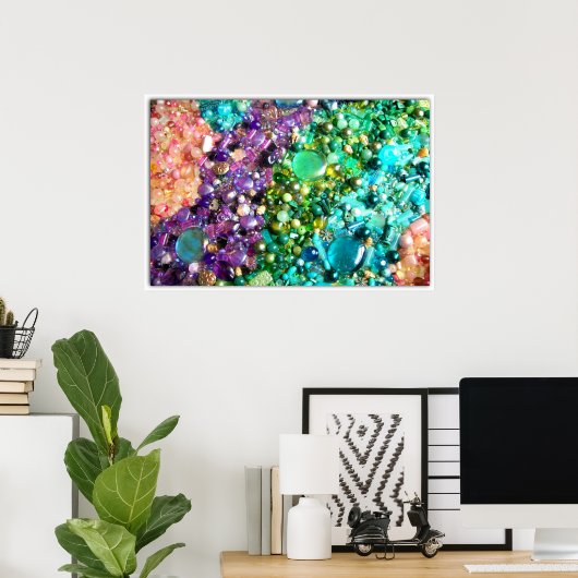 Sammlung farbenfroher Perlen Poster (Heimbüro)