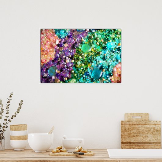 Sammlung farbenfroher Perlen Poster (Küche)