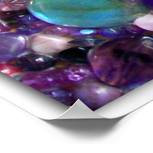 Sammlung farbenfroher Perlen Poster (Ecke)