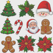 Sammlung festlicher Weihnachtsbilder Aufkleber (Vorderseite)
