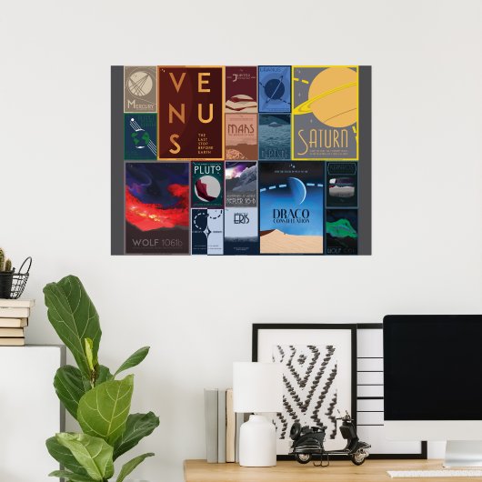 Sammlung für Raumfahrtanzeigen Poster (Heimbüro)