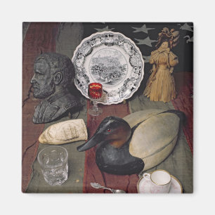 Sammlung Gegenstände, einschließlich eine Schale Magnet