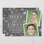 Sammlung handgezeichneter Schneeflocken Feiertagskarte (Vorne/Hinten)