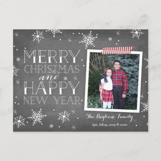 Sammlung handgezeichneter Schneeflocken Feiertagspostkarte (Vorderseite)