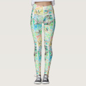 Sammlung Hummingbird Aquarellbilder Leggings (Vorderseite)