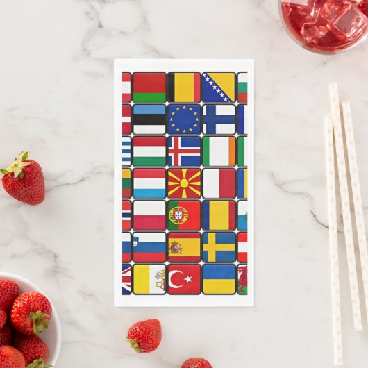 Sammlung internationaler Flaggen, Serviette (Beispiel)