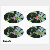 Sammlung irischer Muster und Blume Ovaler Aufkleber (Blatt)