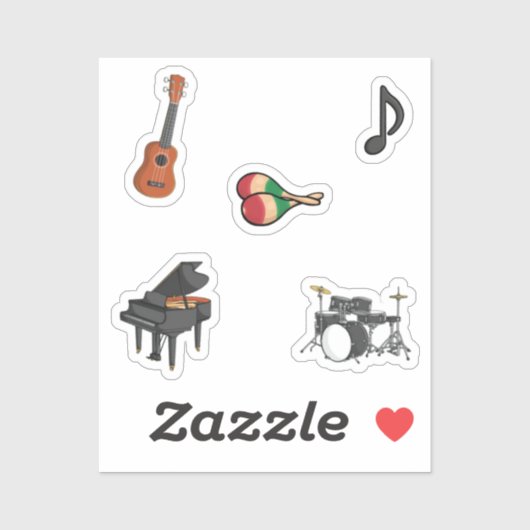 Sammlung Musikinstrumente Aufkleber (Blatt)