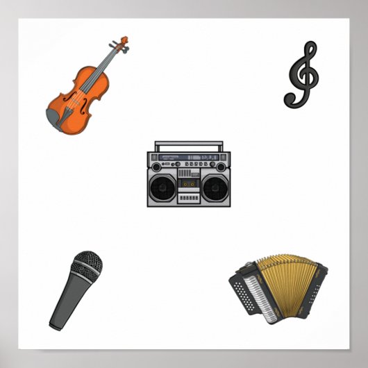 Sammlung Musikinstrumente Poster (Vorne)