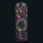 Sammlung of Vintage Style Hand Drawn Christmas H Thermosbecher<br><div class="desc">Sammlung of Vintage Style Hand Drawn Christmas Holiday Florals</div>