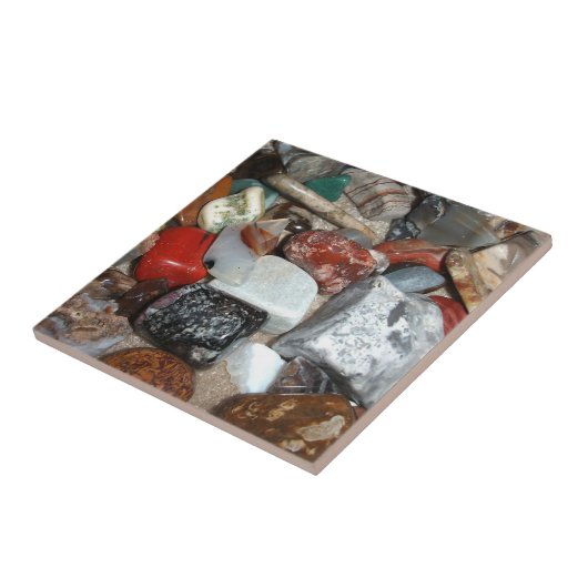 Sammlung polierter Steine Fliese (Seite)