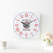Sammlung römischer Zahlen zur Weltfriedensstiftung Quadratische Wanduhr (Zuhause)