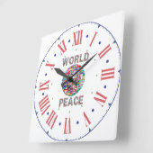 Sammlung römischer Zahlen zur Weltfriedensstiftung Quadratische Wanduhr (Winkel)