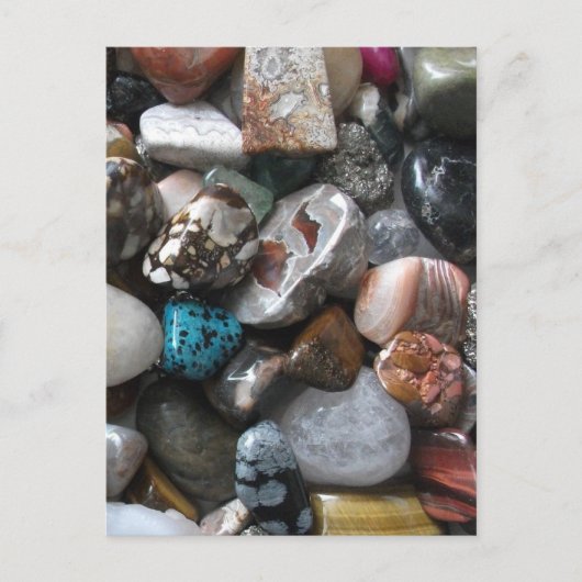 Sammlung schöner polierter Steine Postkarte (Vorderseite)