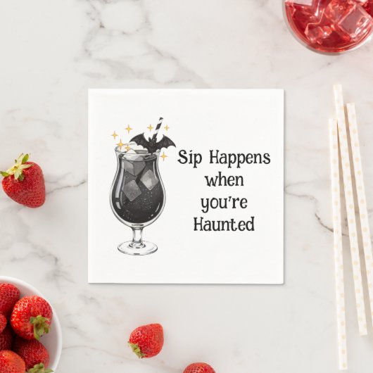 Sammlung "Sip Happens When You're Spuk" Serviette (Beispiel)
