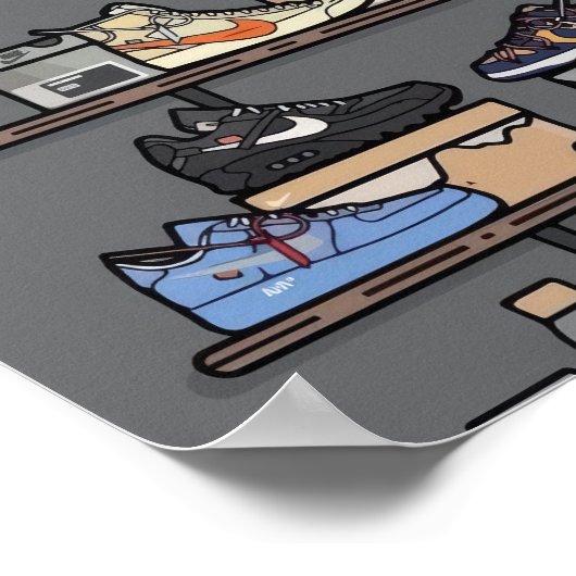 Sammlung Sneakers Art Print Poster (Ecke)