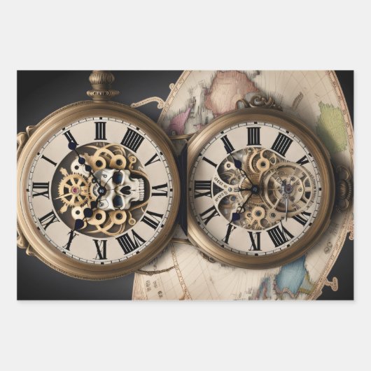 Sammlung Steampunk Animal - Dog Geschenkpapier Set (Vorderseite 2)