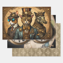 Sammlung Steampunk Animal - Kitty Trio