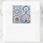 Sammlung türkischer Fliesen Quadratischer Aufkleber (Tasche)