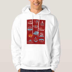 Sammlung vintage nautischer Reiseabzeichen Hoodie