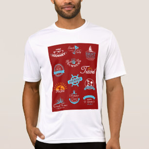 Sammlung vintage-nautischer Reiseabzeichen T-Shirt