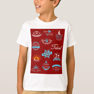 Sammlung vintage nautischer Reisepins T-Shirt