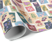 Sammlung Vintager Briefmarke, Retro-Thema Geschenkpapier (Rolleneckpunkt)