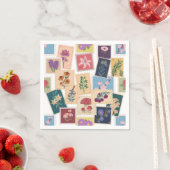 Sammlung Vintager Briefmarke, Retro-Thema Serviette (Beispiel)