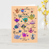 Sammlung Vintager Tepots (innen leer) Karte (Gelbe Blume)