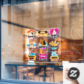 Sammlung von Adoptier-A-Heimkatzen oder Hundesalon Fensteraufkleber (Café-Fenster)