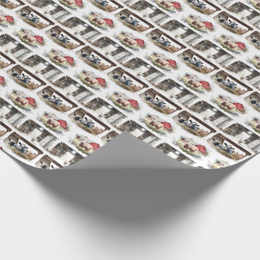 Sammlung von Aquarelltieren Geschenkpapier (Ecke)