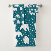 Sammlung von arktischen Tieren - Polarbären  Badhandtuch Set (Insitu)