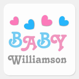 Sammlung von Baby-Duschkabinen A05 für Frauen Quadratischer Aufkleber