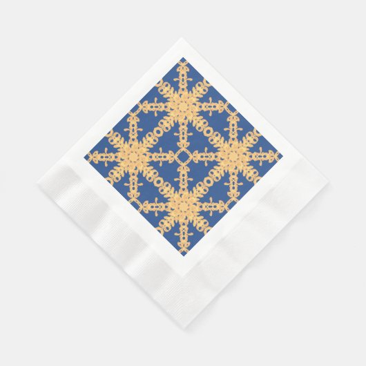 Sammlung von Blau und Gold Serviette (Ecke)