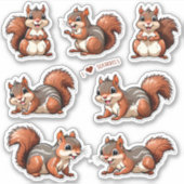 Sammlung von Eichhörnchen Stickers Aufkleber (Vorderseite)