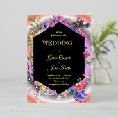 Sammlung von farbenfrohen Blumenmotiven/geometrisc Folieneinladung (Stehend vorne)