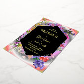 Sammlung von farbenfrohen Blumenmotiven/geometrisc Folieneinladung (Gedreht)