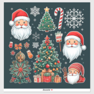 Sammlung von festlichen Weihnachtsikonen Aufkleber