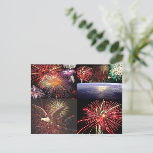 Sammlung von Feuerwerken Postkarte (Stehend Vorderseite)