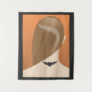 Sammlung von Frauen Neck Tattoo Art Print, Nr. 1/1 Wandteppich